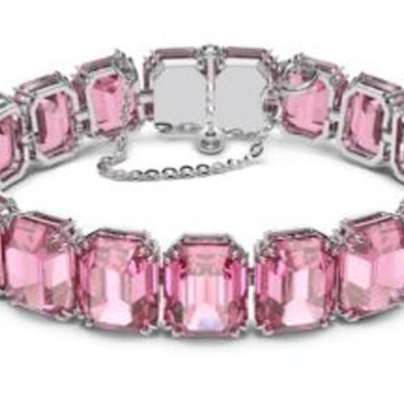 Swarovski Millenia Bracelet, Octagon Cut, Pink, Rhodium Plated - Picture 1 of 1